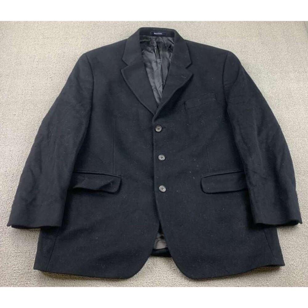 Vintage 90's Chaps Ralph Lauren Blazer Men 46R Black Three Button Canada‎ Made